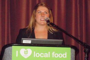 Olivia Groenewegen of the Limestone Organic Creamery spoke at the Eastern Ontario Local Food conference in Kingston